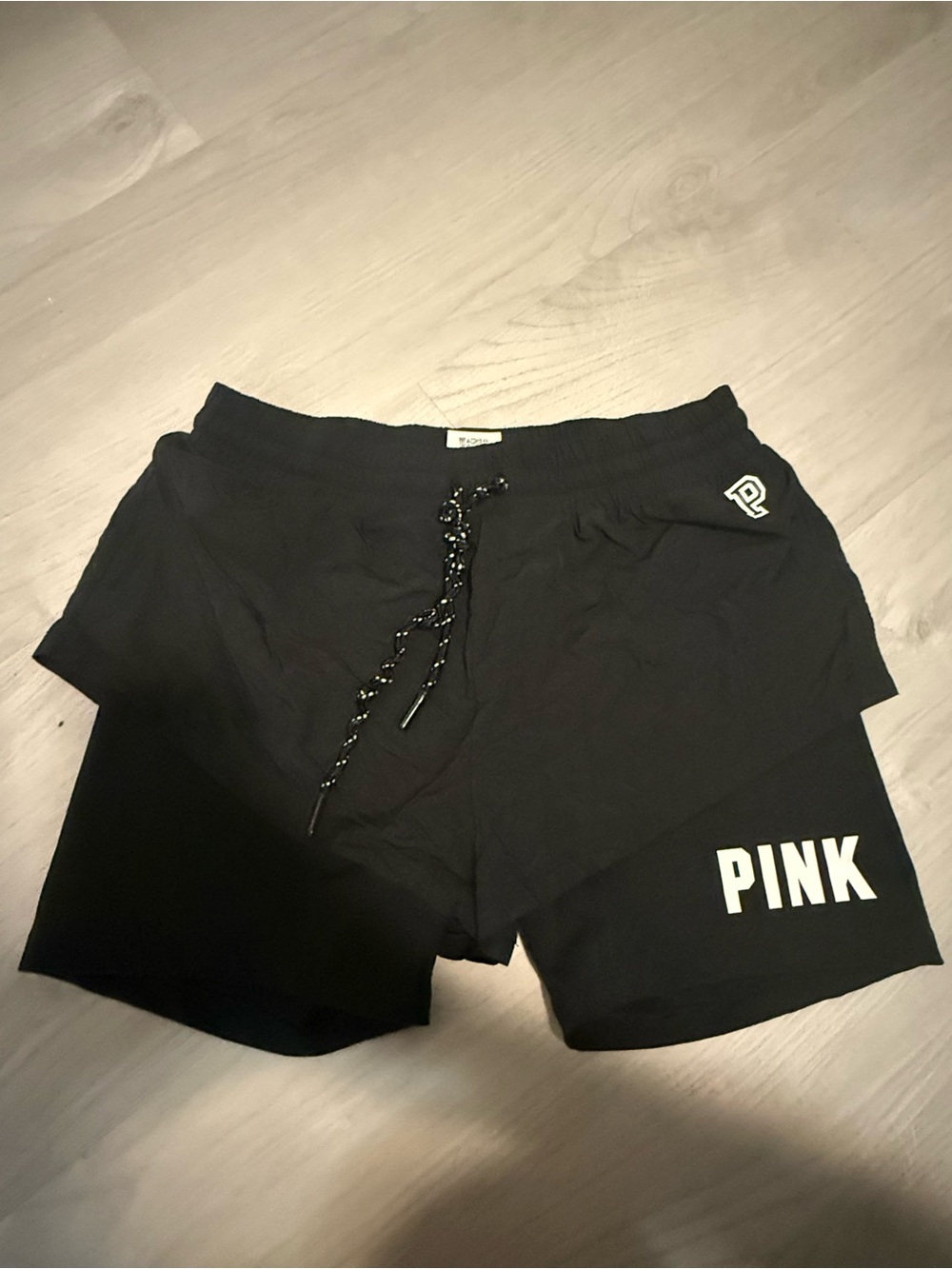 PINK Victoria's Secret Black 2-in-1 Running Shorts Compression Liner - Size SM